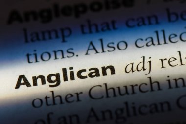 bir sözlüğü'ndeki Anglikan sözcüğü. Anglikan kavramı.