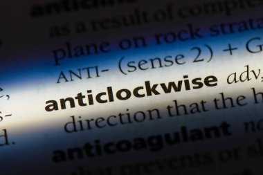 saat yönünün tersine tek kelimeyle bir sözlük. saat yönünün tersine kavramı.