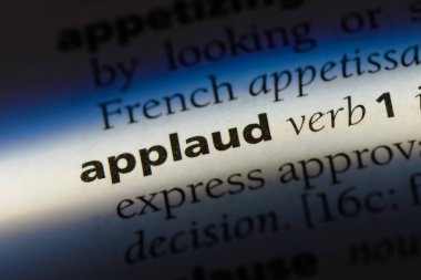 bir sözlüğü'ndeki sözcüğü alkışlıyoruz. kavram alkışlıyorum.