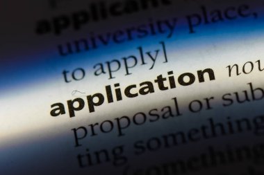 Uygulama Word'de bir sözlük. Uygulama kavramı.