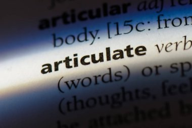 bir sözlüğü'ndeki sözcüğü ifade. açık seçik anlaşılır konuşan kavramı.