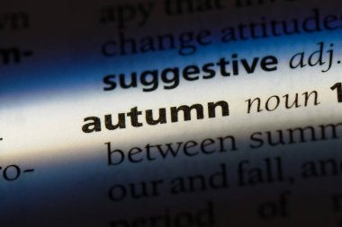Sonbahar tek kelimeyle bir sözlük. Sonbahar konsepti.