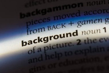 arka plan Word'de bir sözlük. arka plan kavramı.