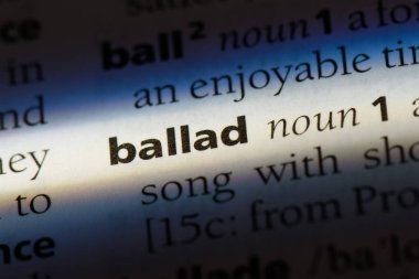 Ballad Word'de bir sözlük. Ballad kavramı.