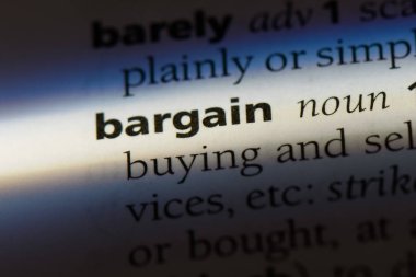 pazarlık Word'de bir sözlük. pazarlık kavramı.