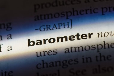 Barometre Word'de bir sözlük. Barometre kavramı.