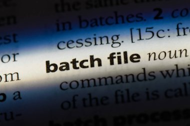 toplu iş dosyasını Word'de bir sözlük. toplu iş dosyası kavramı.