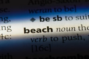 Plaj Word'de bir sözlük. Plaj kavramı.