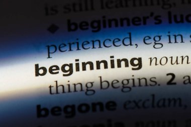 bir sözlüğü'ndeki Başlangıç sözcüğü. başlangıç kavramı.