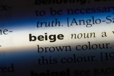 bir sözlüğü'ndeki bej sözcüğü. bej kavramı.