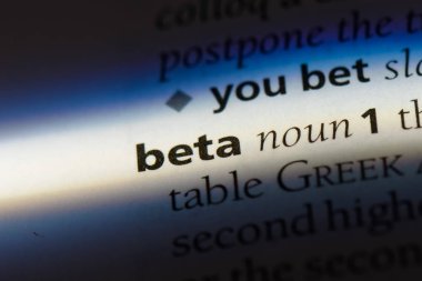 Beta Word'de bir sözlük. beta kavramı.