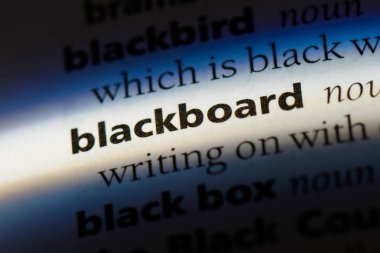 Blackboard Word'de bir sözlük. yazı tahtası kavramı.