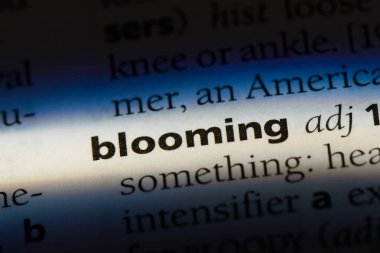 çiçek açan tek kelimeyle bir sözlük. çiçek açan kavramı.