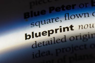 mavi baskı tek kelimeyle bir sözlük. Yazdırma kavramı mavi.