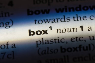 kutusu Word'de bir sözlük. kavramı kutu.