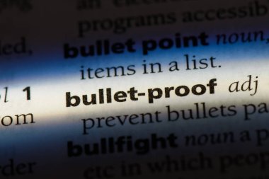 kurşun geçirmez Word'de bir sözlük. kurşun geçirmez kavramı.