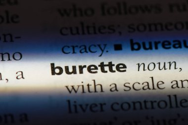 bir sözlüğü'ndeki büret sözcüğü. büret kavramı.