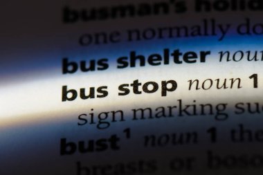 otobüs durağı Word'de bir sözlük. otobüs durağı kavramı.