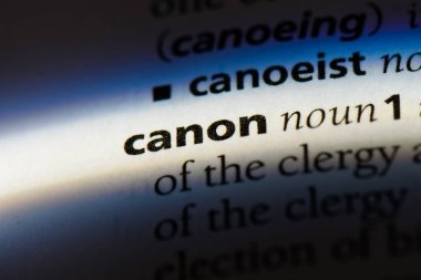 Canon Word'de bir sözlük. Canon konsept.