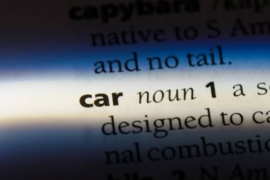 Araba Word'de bir sözlük. Araba konsepti.