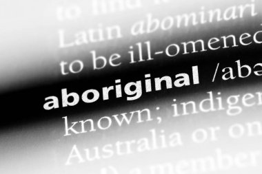 Aborjin kelime sözlüğe. yerli kavramı.