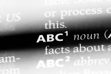 bir sözlüğü'ndeki ABC sözcüğü. ABC kavramı.