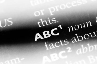 bir sözlüğü'ndeki ABC sözcüğü. ABC kavramı.