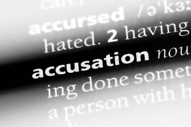 suçlama Word'de bir sözlük. suçlama kavramı.