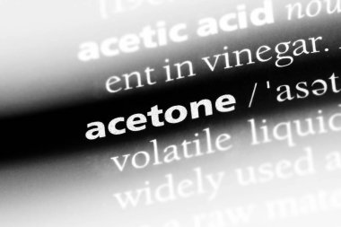 aseton Word'de bir sözlük. aseton kavramı.