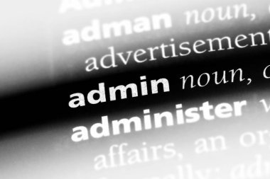 admin Word'de bir sözlük. admin kavramı.