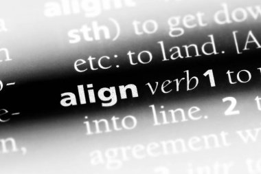 bir sözlüğü'ndeki sözcüğü hizalayın. kavram Hizala.