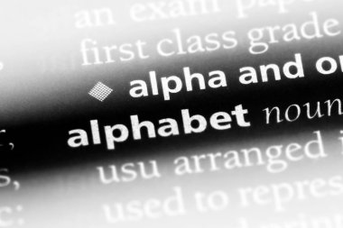 alfabe Word'de bir sözlük. alfabe kavramı.