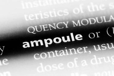 Ampül Word'de bir sözlük. Ampül kavramı.