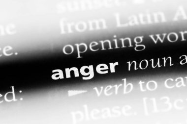 Öfke Word'de bir sözlük. Öfke kavramı.