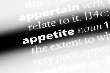 iştah Word'de bir sözlük. iştah kavramı.