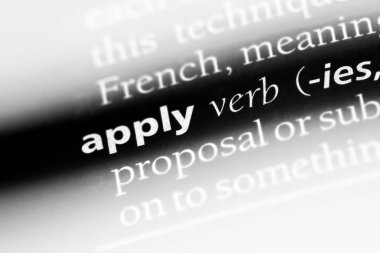 Sözlüğe sözcük uygulayın. kavramı Uygula.