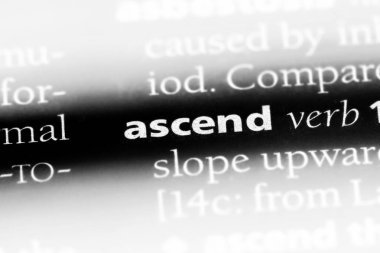 bir sözlüğü'ndeki sözcüğü çıkmak. kavram ascend.