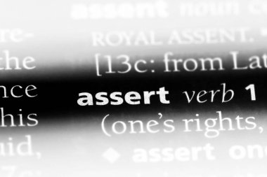 bir sözlüğü'ndeki sözcüğü onaylama işlemi. kavram iddia.