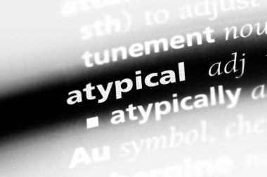 atipik tek kelimeyle bir sözlük. atipik kavramı.