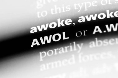 bir sözlüğü'ndeki AWOL sözcüğü. AWOL kavramı.