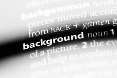 arka plan Word'de bir sözlük. arka plan kavramı.