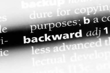 Geriye tek kelimeyle bir sözlük. geriye doğru kavramı.