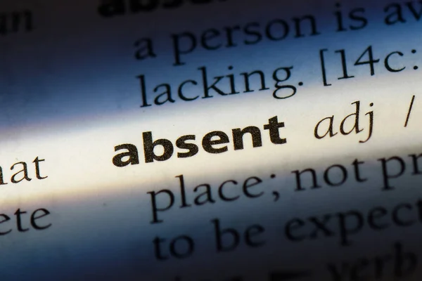 Mot Absent Dans Dictionnaire Concept Absent — Photo