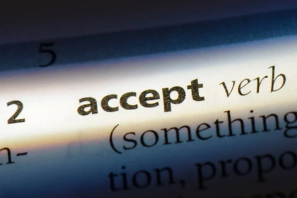 Accept Word Dictionary Accept Concept — Stock Photo, Image