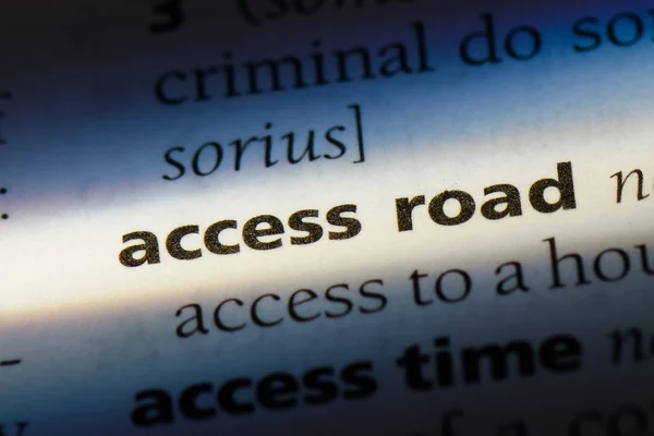 Οδική Πρόσβαση Λέξη Ένα Λεξικό Δρόμος Πρόσβασης Έννοια — Φωτογραφία Αρχείου