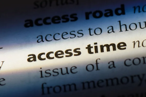 Χρόνος Πρόσβασης Λέξη Ένα Λεξικό Χρόνος Πρόσβασης Έννοια — Φωτογραφία Αρχείου