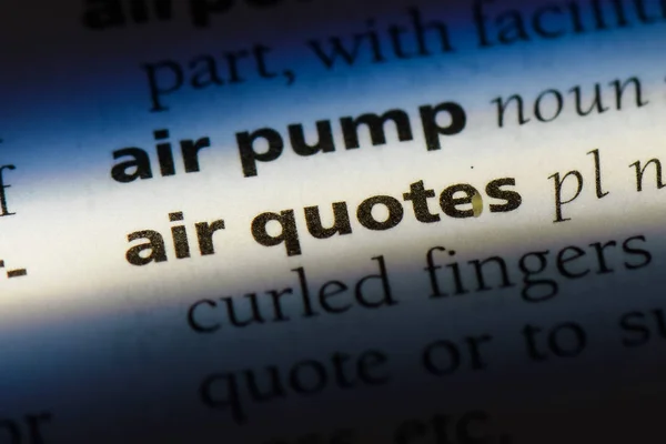 Air Quotes Word Dictionary Air Quotes Concept — Stock Photo, Image
