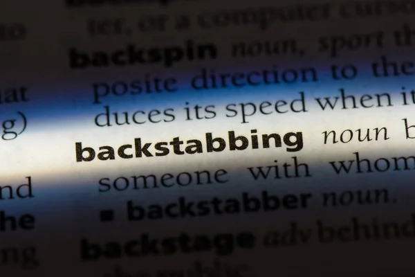 Backstabbing Ordet Ordbok Backstabbing Koncept — Stockfoto
