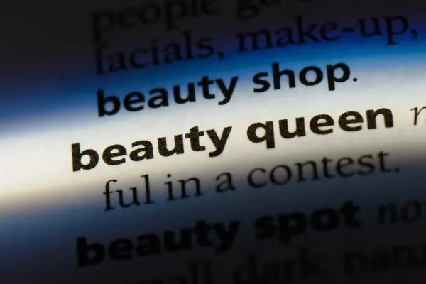 Güzellik Kraliçesi Word Bir Sözlük Güzellik Kraliçesi Kavramı — Stok fotoğraf