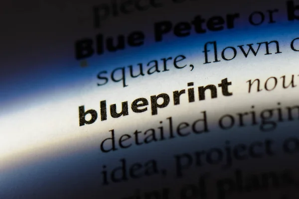 Blue Print Word Dictionary Blue Print Concept — Stock Photo, Image